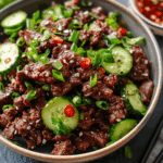 Keto Korean Beef with Cucumber Salad