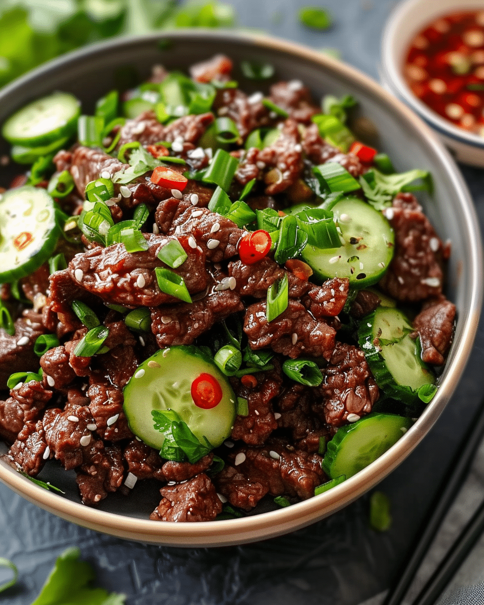 Keto Korean Beef with Cucumber Salad