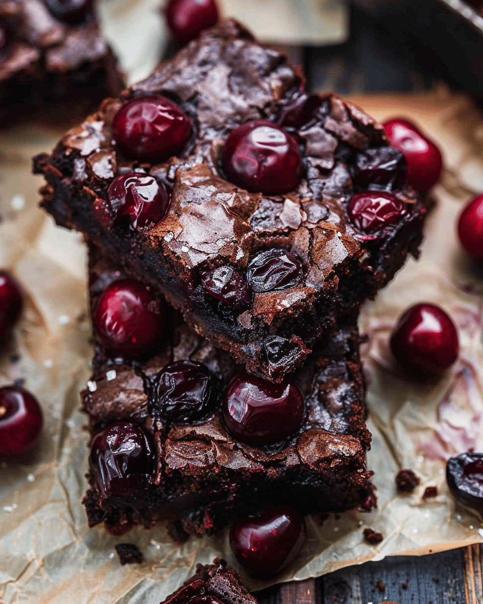 Roasted Chocolate Cherry Brownies