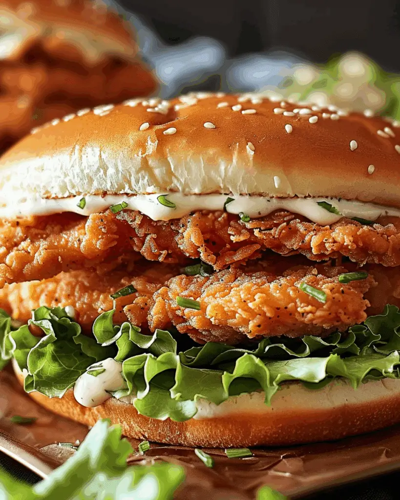 Crispy Chicken Sandwich with Garlic Mayo