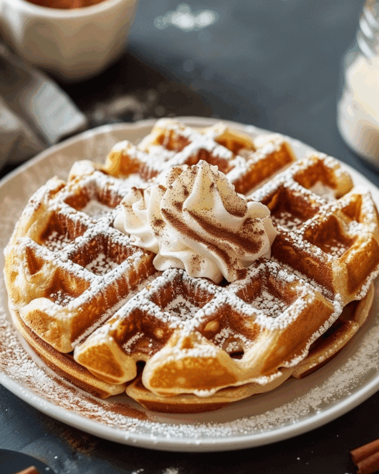 Cinnamon Waffles with Cinnamon Whipped Cream