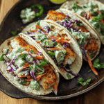 Fish Tacos with Cilantro Lime Slaw
