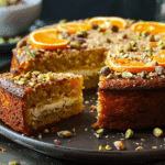 Almond Flour Orange Pistachio Cake with Honey Citrus Glaze