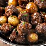Garlic Butter Beef Bites and Potatoes (Crockpot Recipe)