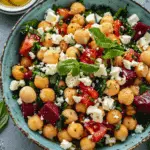 Roasted Beet and Chickpea Salad with Feta