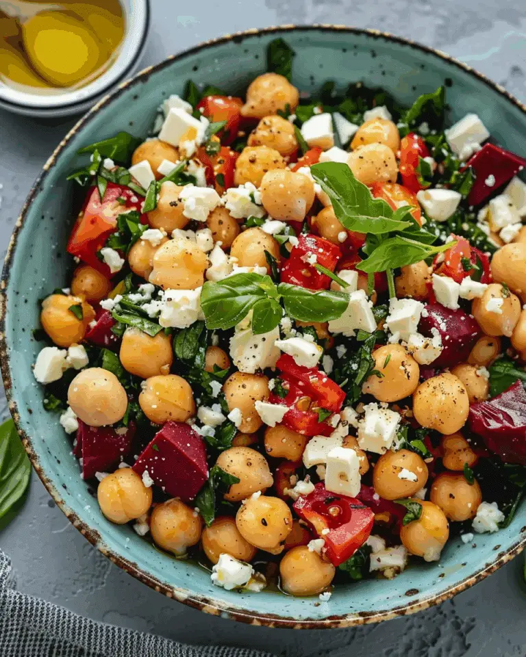 Roasted Beet and Chickpea Salad with Feta