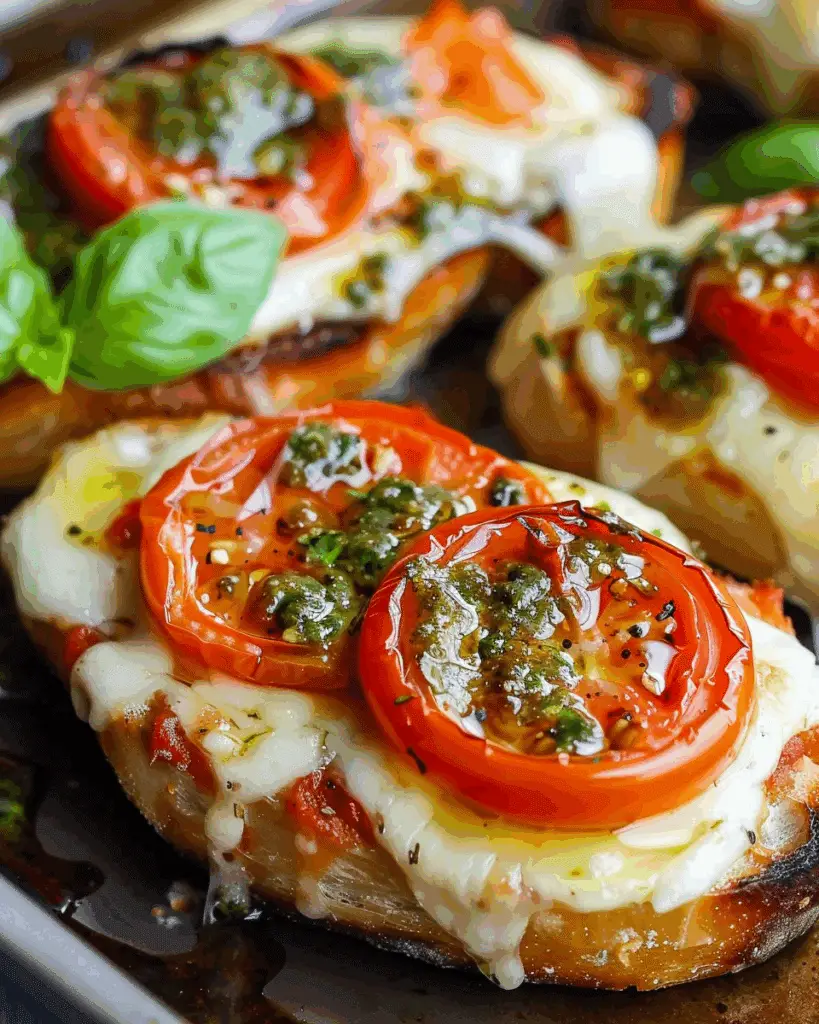 Bruschetta Chicken with Mozzarella and Basil Pesto