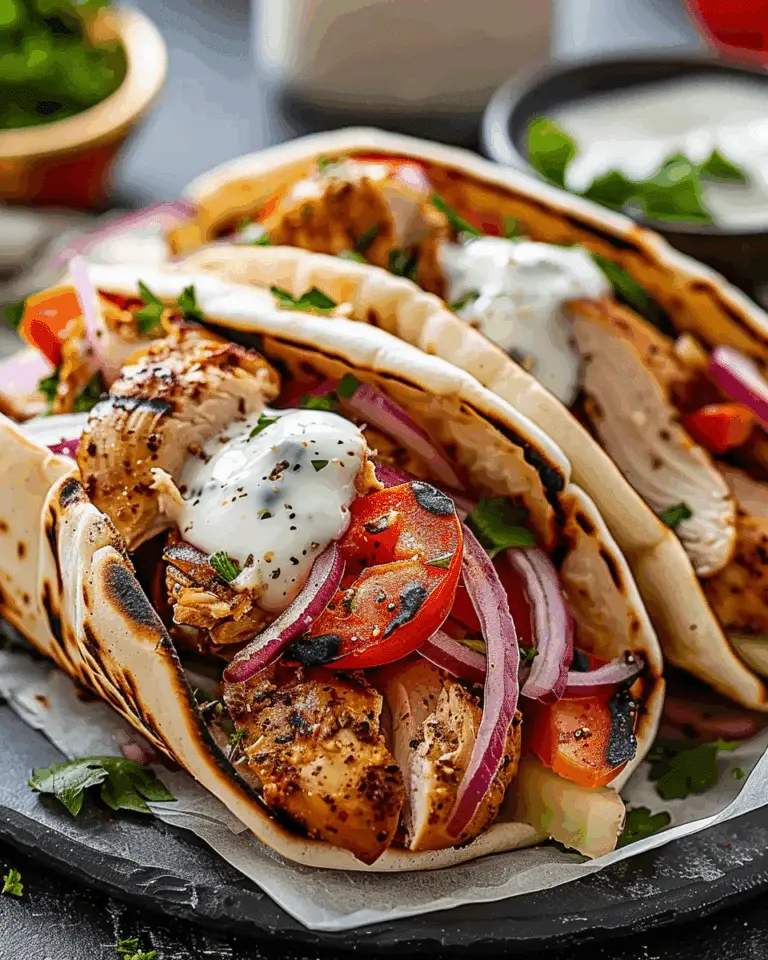 Grilled Chicken Gyros with Tzatziki Sauce