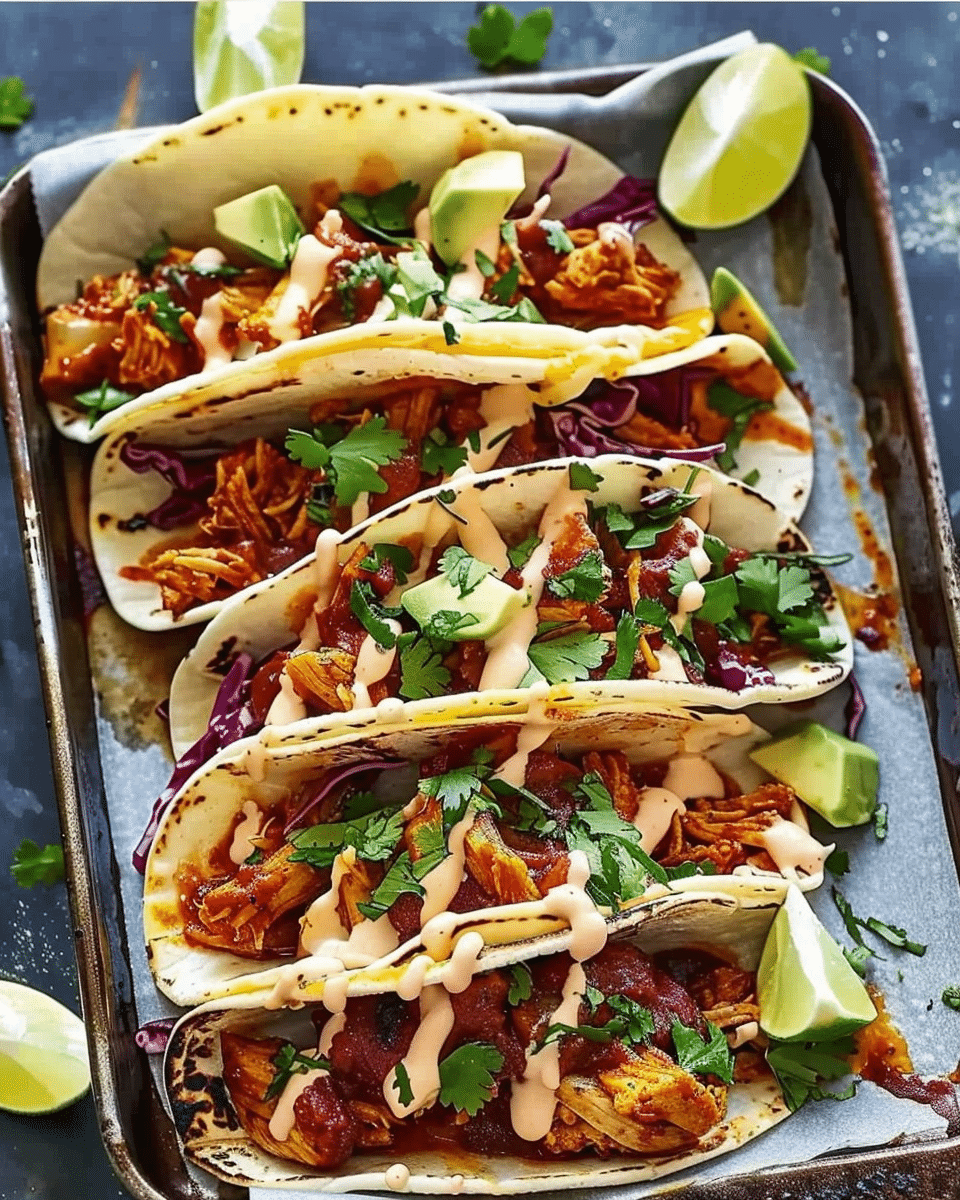Garlic Butter Honey BBQ Chicken Tacos