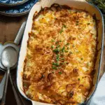 Cheesy Hash Brown Casserole with Crispy Fried Onions