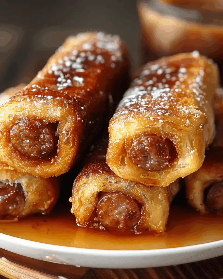 Sausage-Stuffed French Toast Roll-Ups (with Beef Sausage)