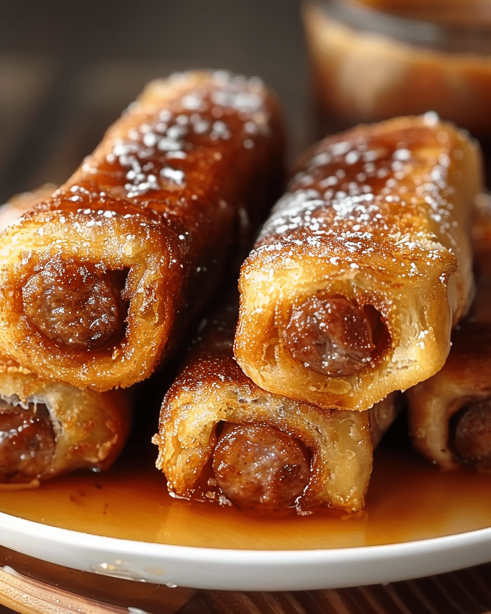 Sausage-Stuffed French Toast Roll-Ups (with Beef Sausage)