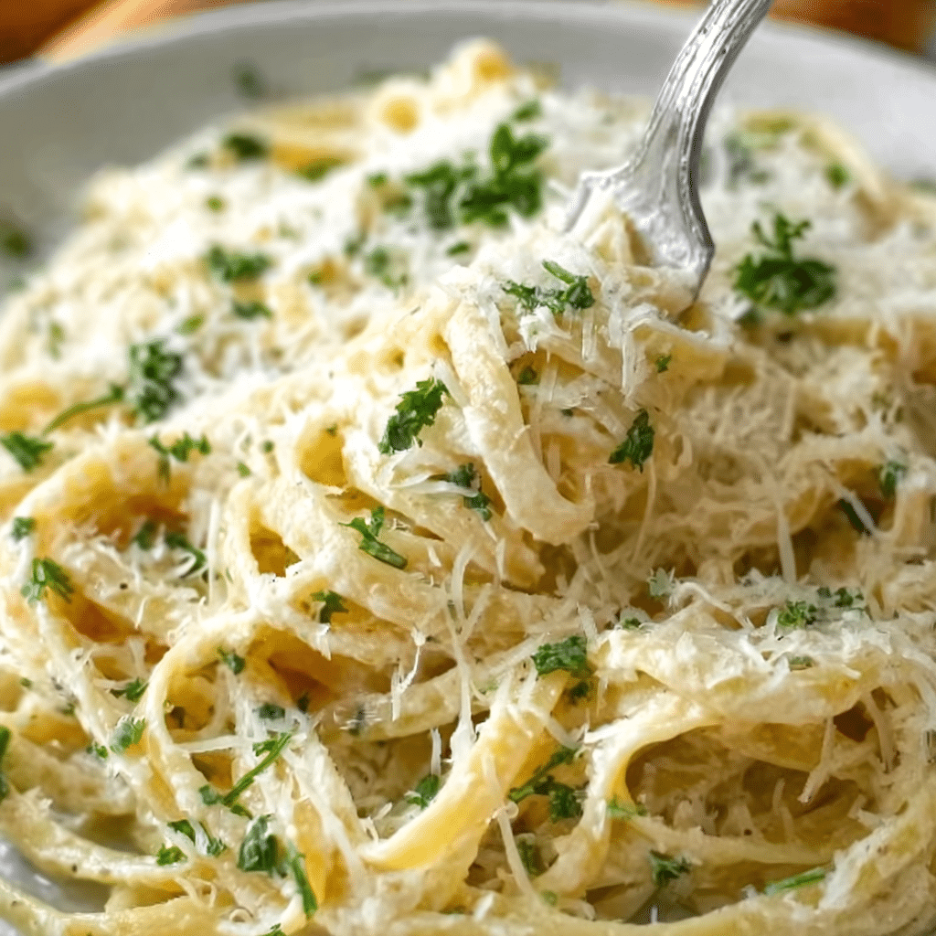 Creamy Garlic Parmesan Spaghetti Recipe - Recipe Image