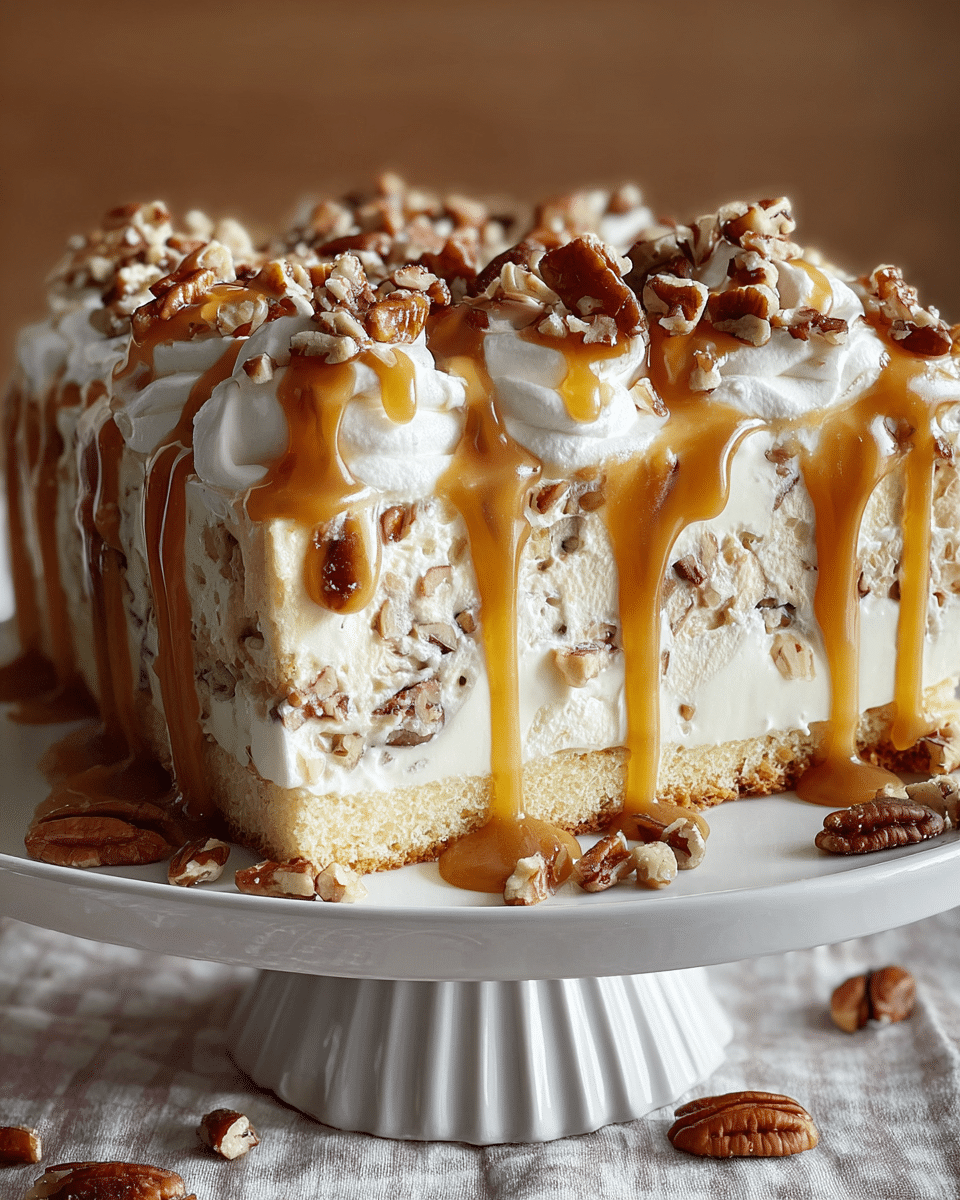 Butter Pecan Praline Poke Cake Recipe - Recipe Image