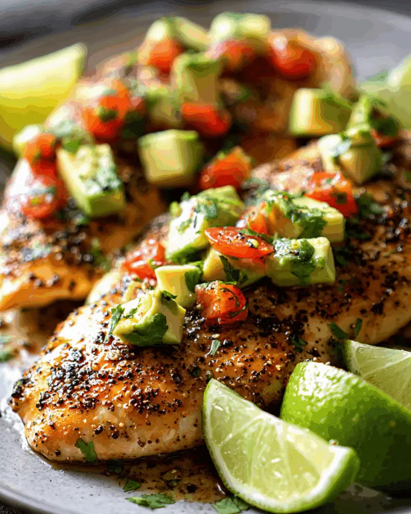 Fiesta Lime Chicken with Avocado Salsa Recipe
