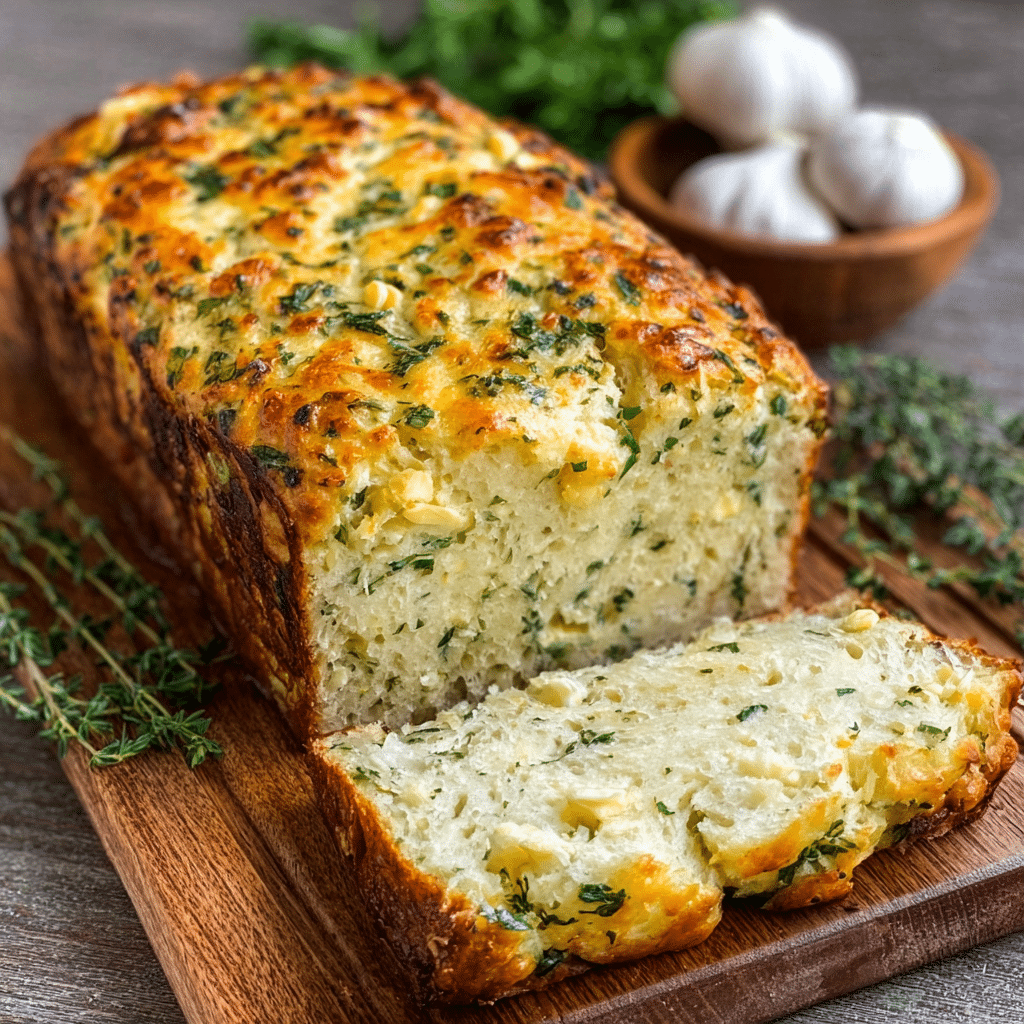 Cheese Herb Garlic Quick Bread Recipe - Recipe Image