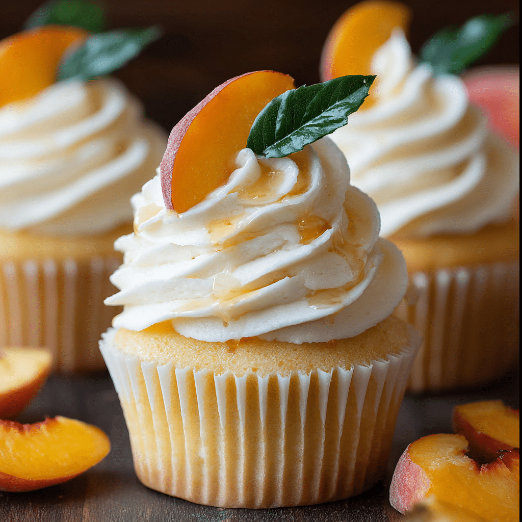Honey Peach Cream Cheese Cupcakes Recipe - Recipe Image