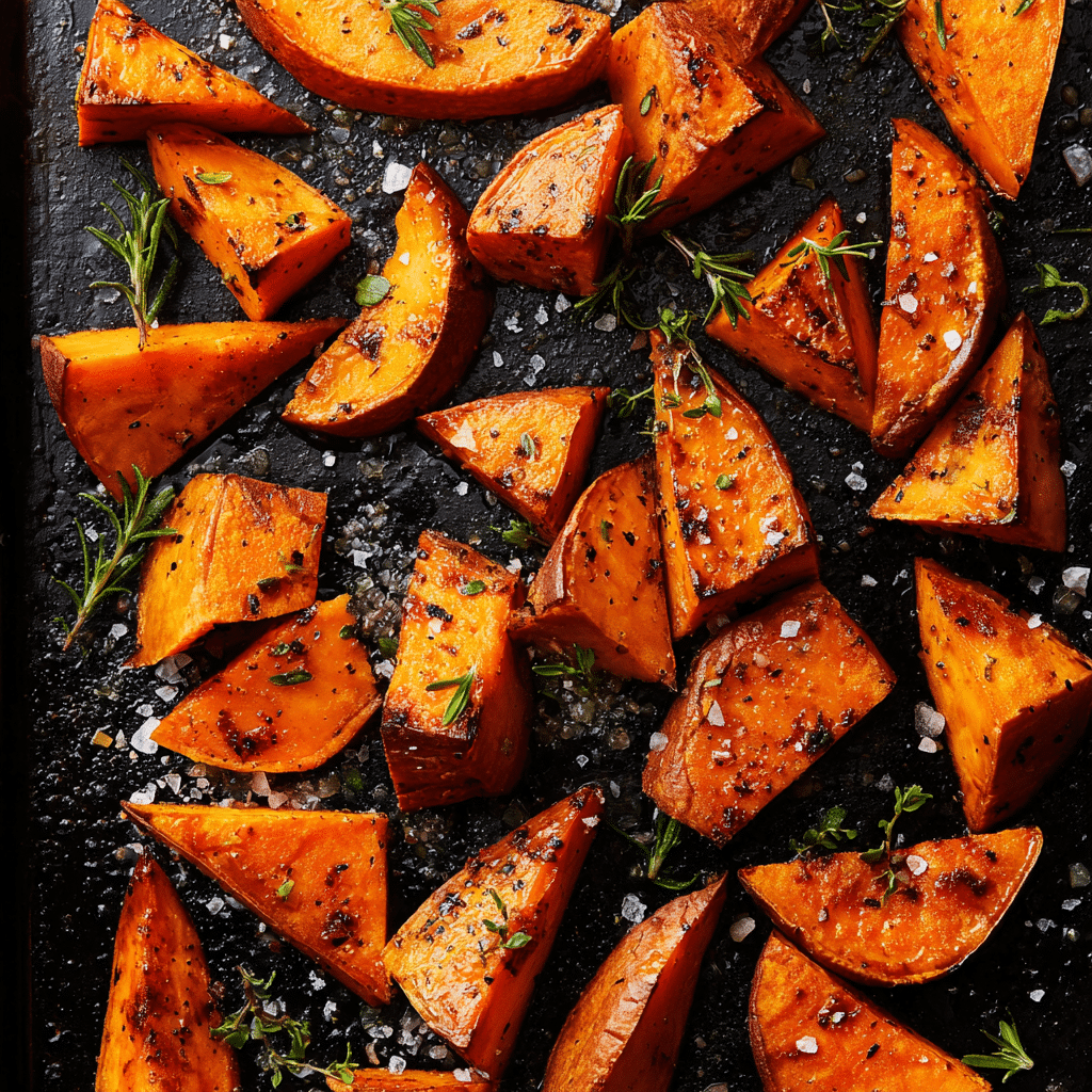 Crispy Roasted Sweet Potatoes Recipe - Recipe Image