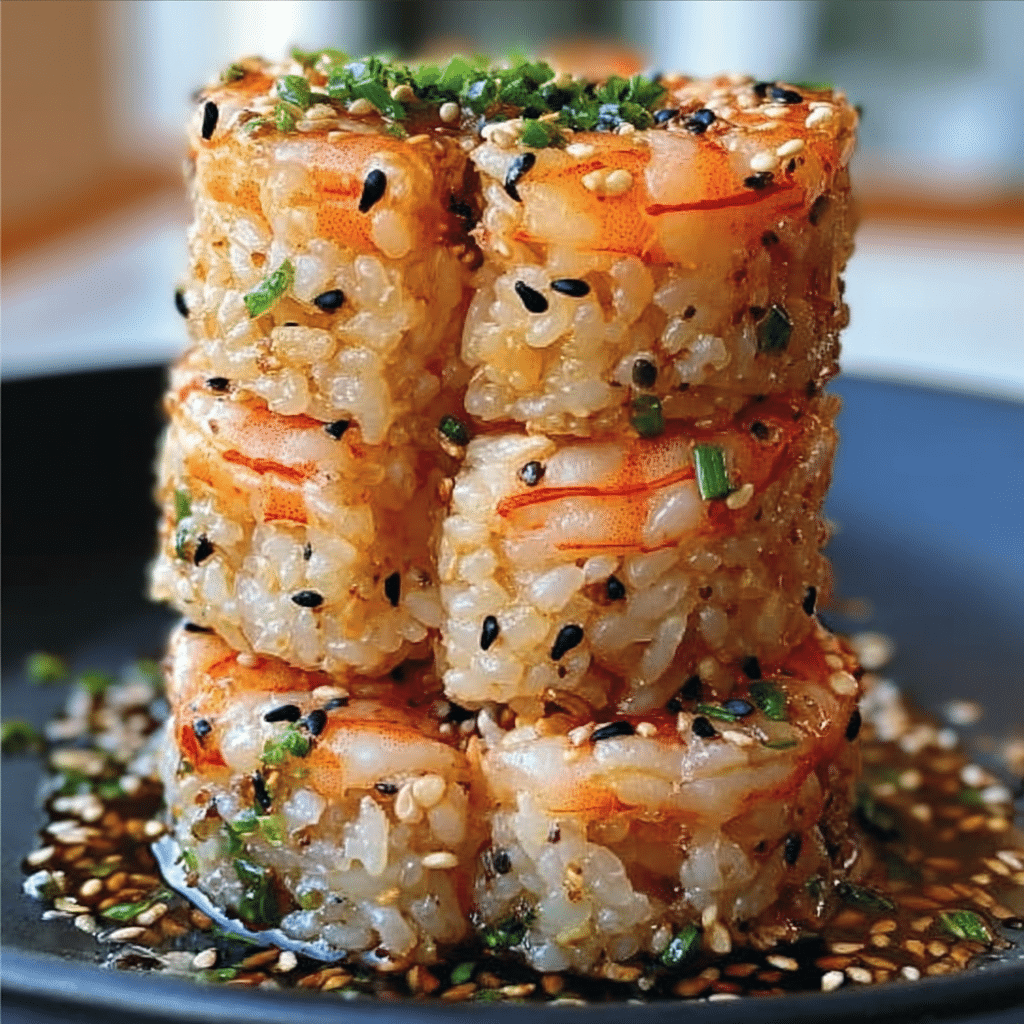 Spicy Shrimp Sushi Stacks Recipe - Recipe Image