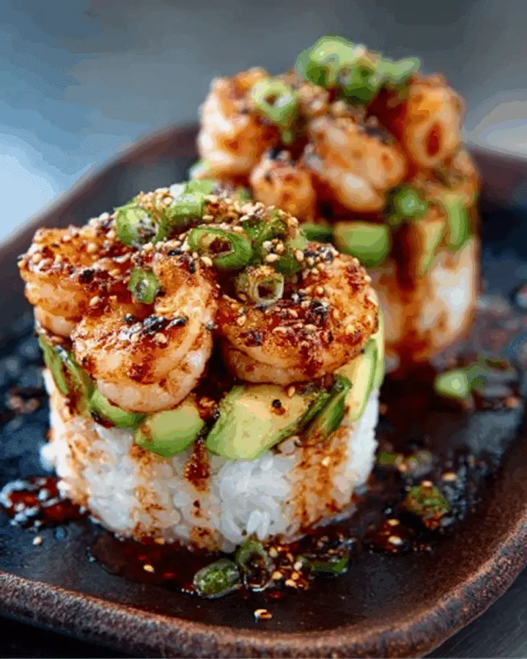 Spicy Shrimp Sushi Stacks Recipe
