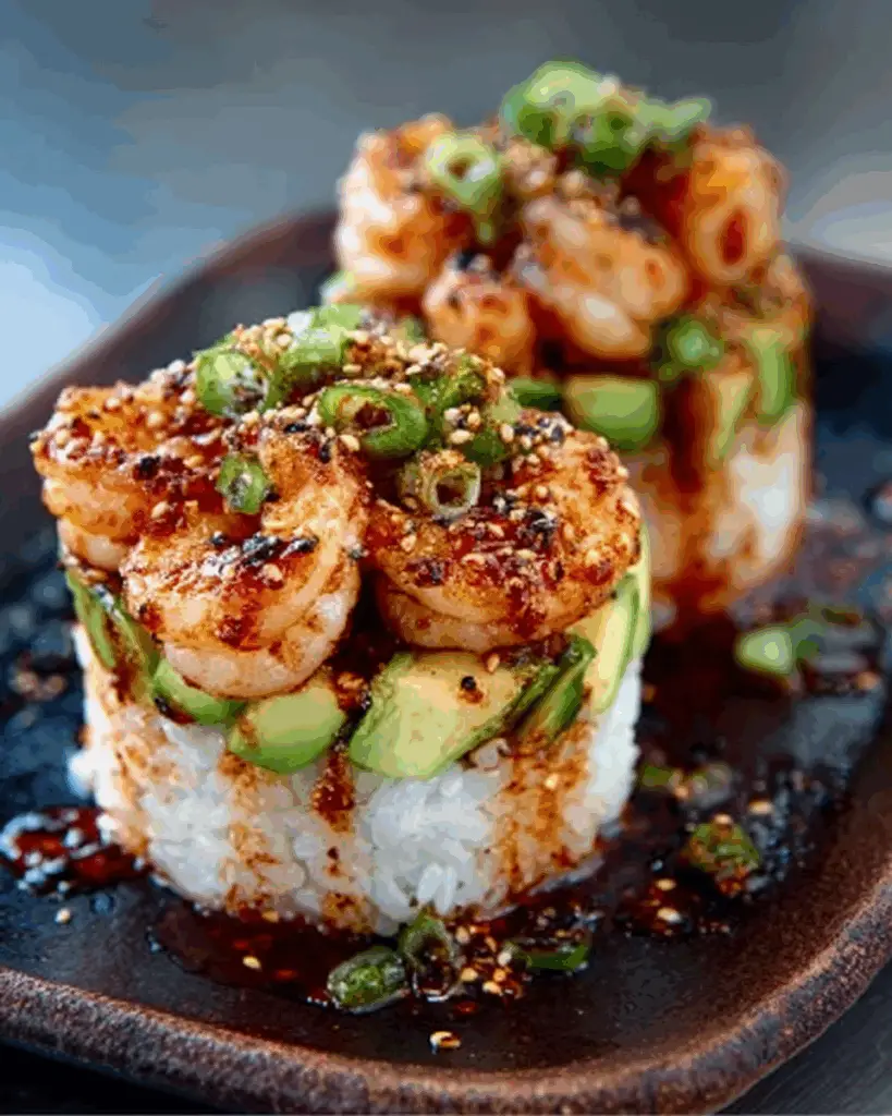 Spicy Shrimp Sushi Stacks Recipe