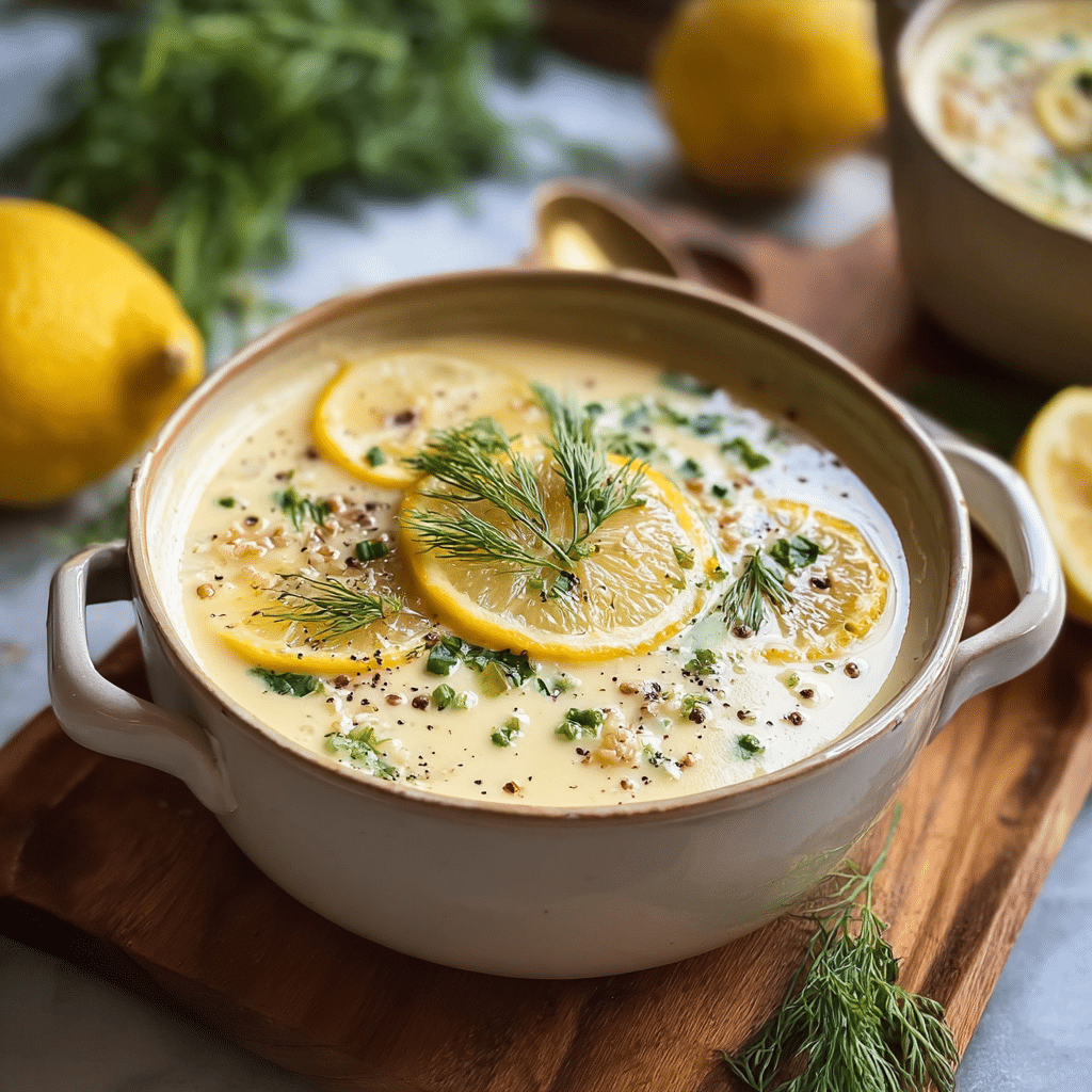 Lemon Chicken & Egg Soup with Rice Recipe - Recipe Image