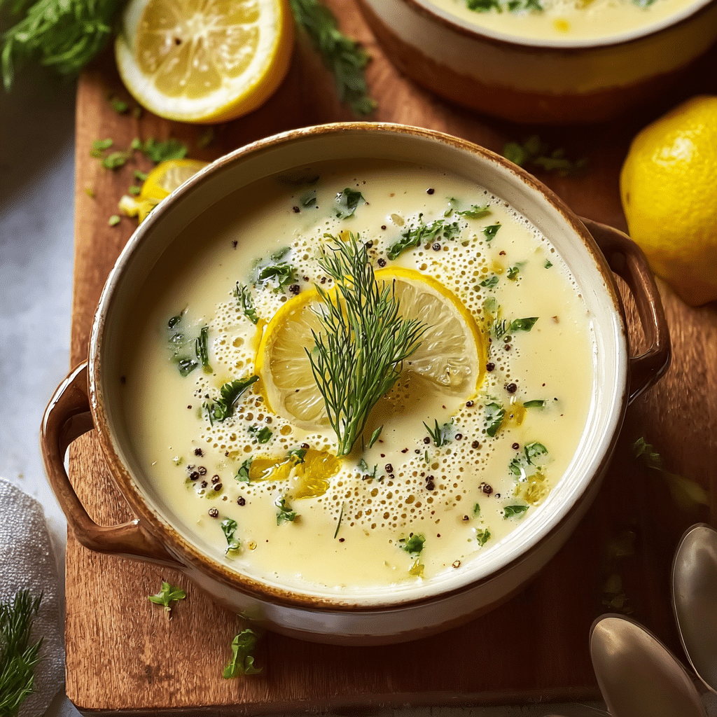 Lemon Chicken & Egg Soup with Rice Recipe - Recipe Image