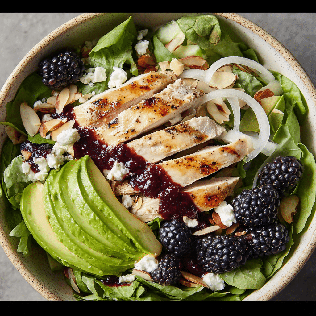 Blackberry Chicken Salad with Avocado & Walnut Recipe - Recipe Image