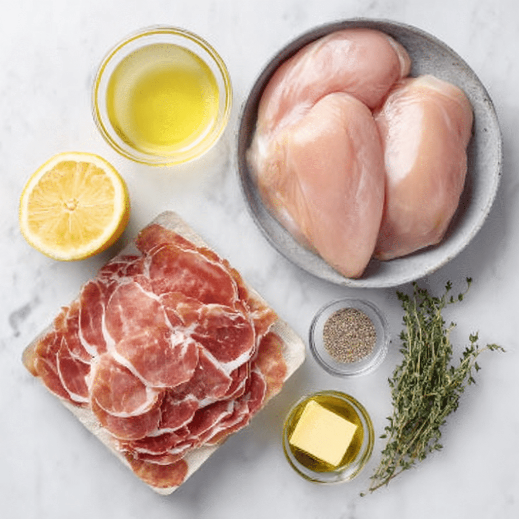 Prosciutto & Sage–Wrapped Chicken with Pan Sauce Recipe - Recipe Image