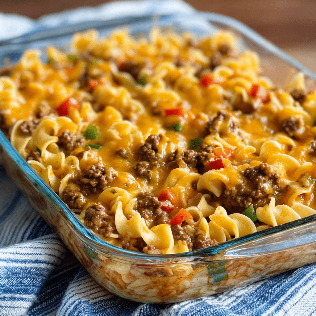 Southern Five Layer Beef Casserole Recipe - Recipe Image