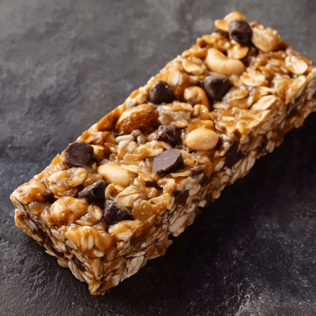 No-Bake Granola Bars with Chocolate Chips and Marshmallows Recipe - Recipe Image