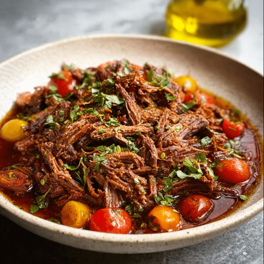 Slow‑Braised Pot Roast with Creamy Parmesan Risotto Recipe - Recipe Image