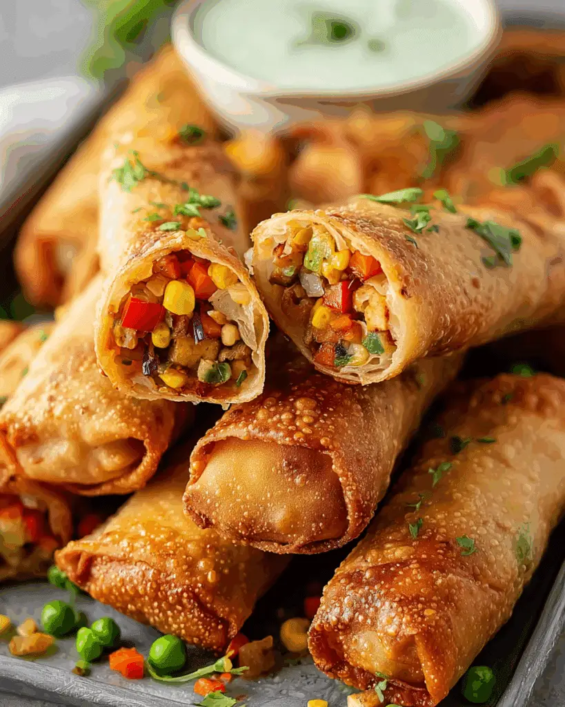 Crispy Chicken and Veggie Egg Rolls Recipe