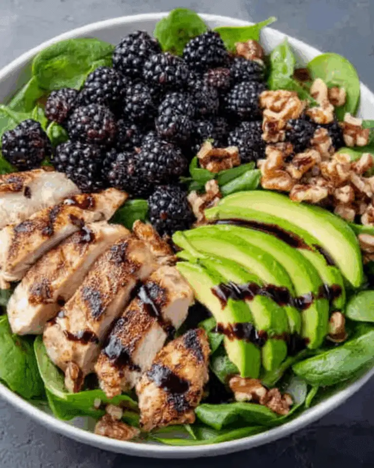 Blackberry Chicken Salad with Avocado & Walnut Recipe