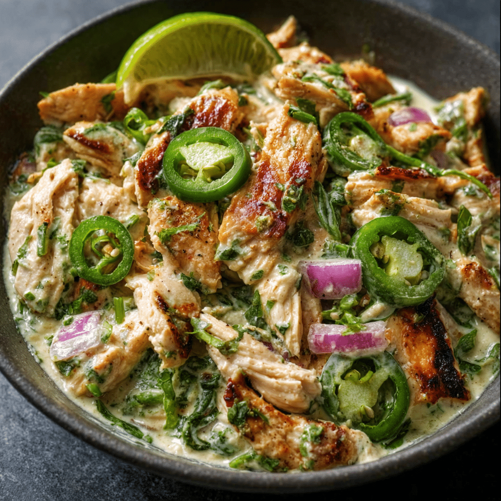 Creamy Jalapeño Chicken Salad with Cilantro Lime Dressing Recipe - Recipe Image
